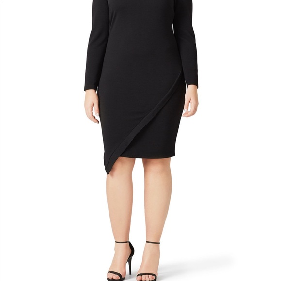 Eloquii Dresses & Skirts - Eloquii Delaney Black Asymmetrical Midi Hem Dress